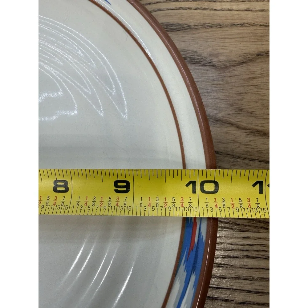 2x Noritake Raindance Stoneware Santa Fe Southwest Blue Edge 10